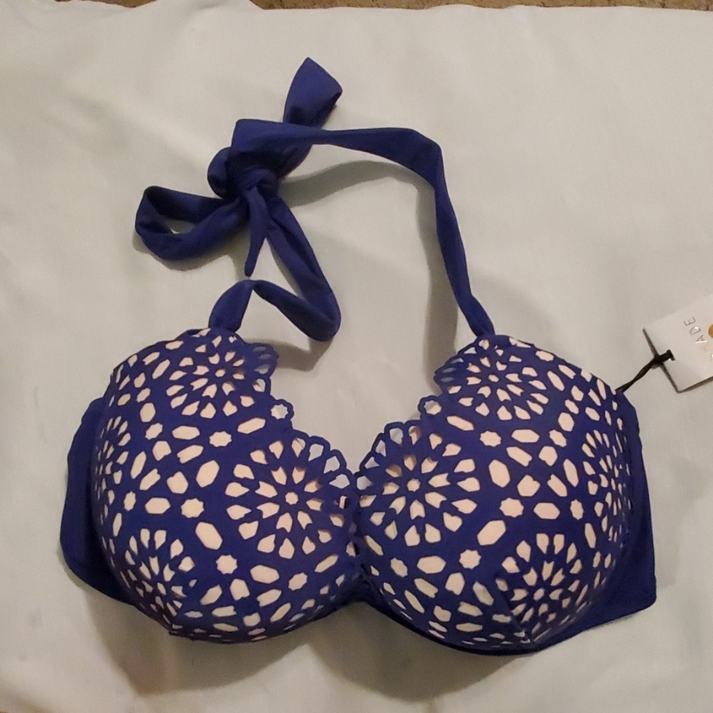 Shade & Shore purple/pink cutout bikini top 34DD